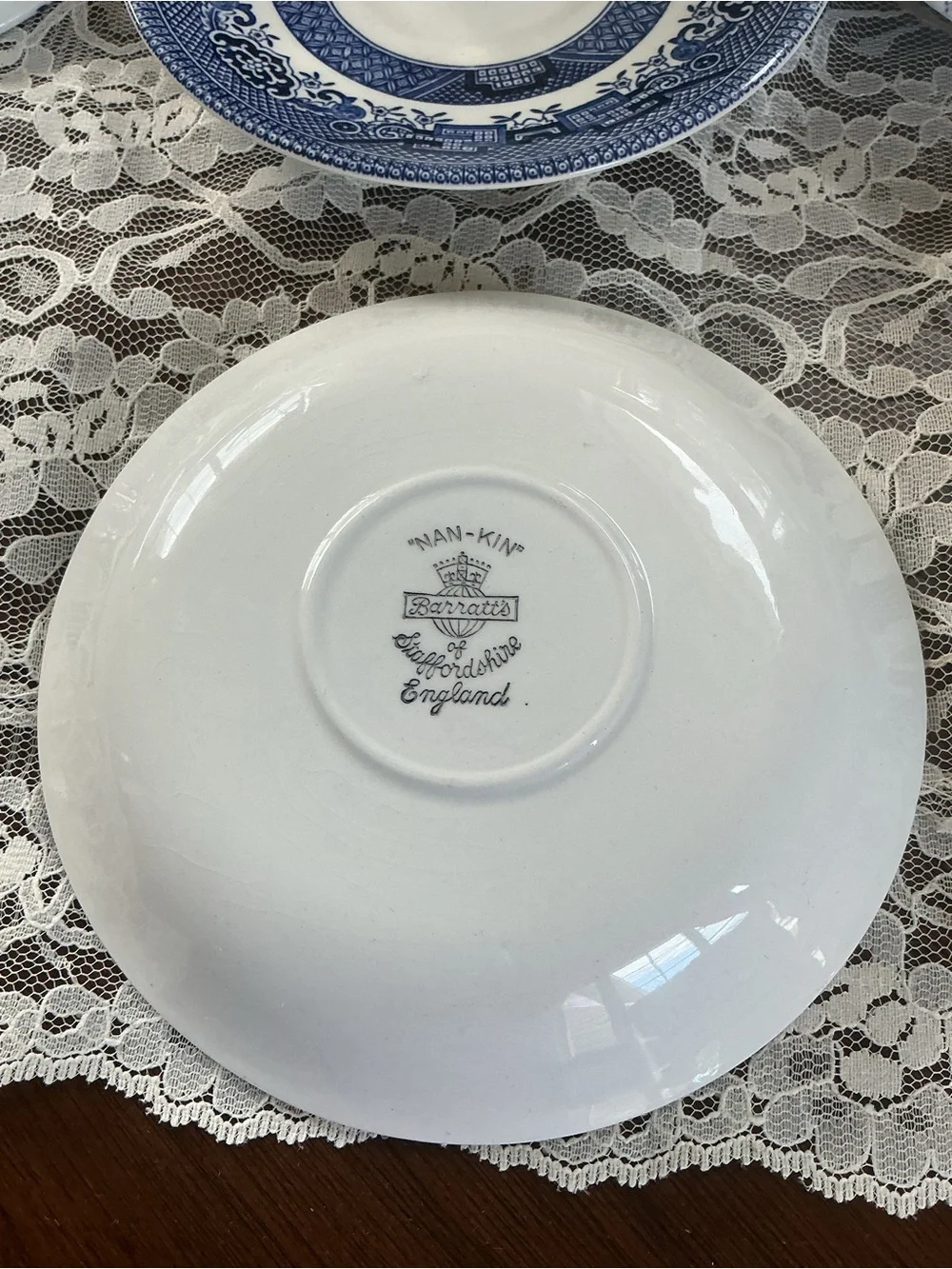 Churchill Staffordshire Mixed Lot Saucers Small Bowls Blue White Transferware